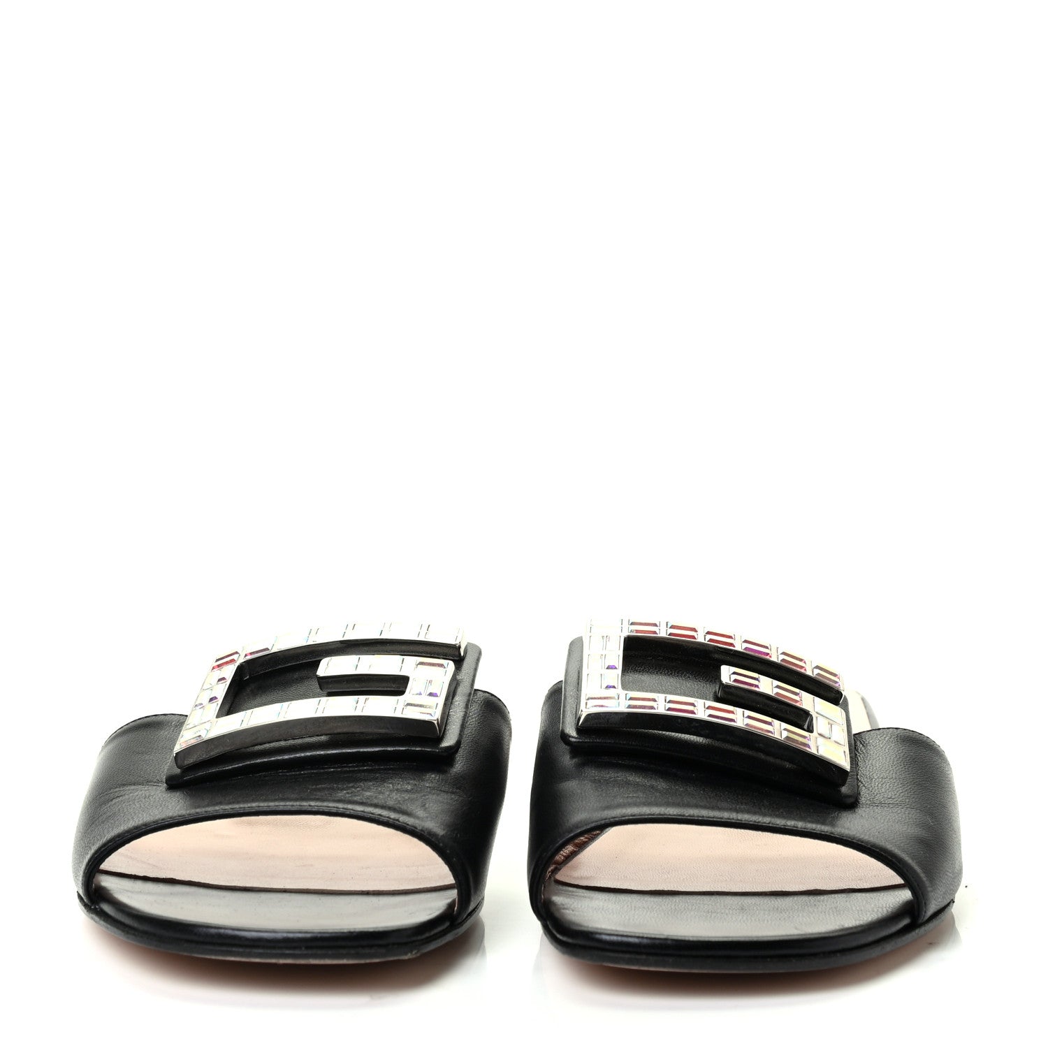 Gucci Malaga Kid Crystal Square G Madelyn Slide Sandals 39 Black 2 of 8