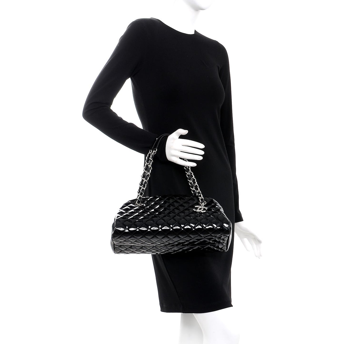 Patent Quilted Medium Just Mademoiselle Black