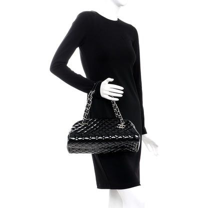 Chanel Patent Quilted Medium Just Mademoiselle Black 2 of 7