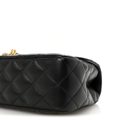 Chanel Lambskin Quilted Small Strass On Top Flap Bag Black 10 of 11