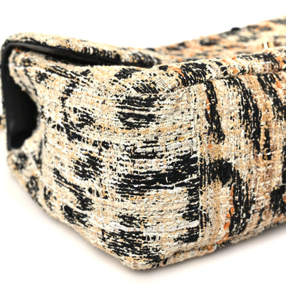 Chanel Tweed Mixed Fibers Leopard Print Small Souplissimo Maxi Flap Brown Black White 9 of 11
