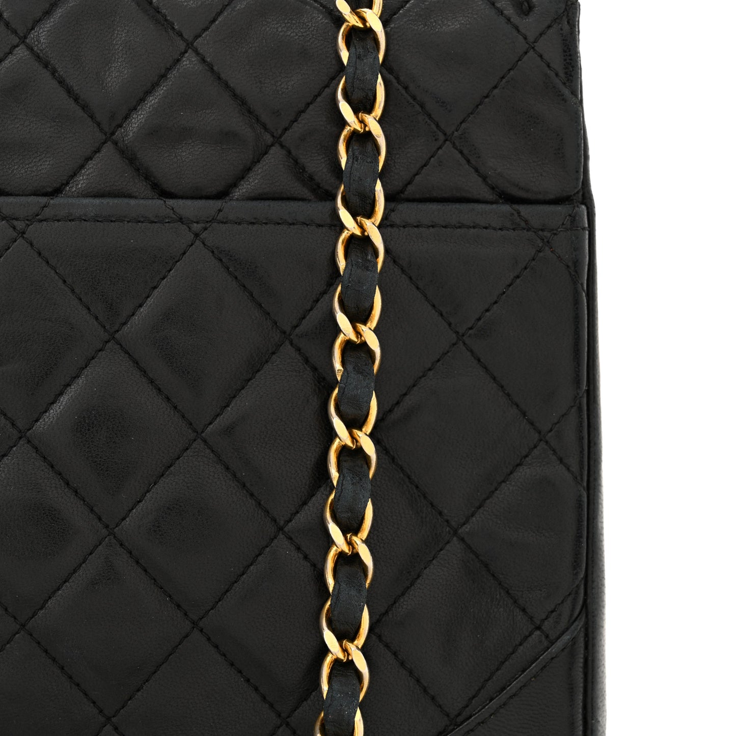 Lambskin Medium Single Flap Black