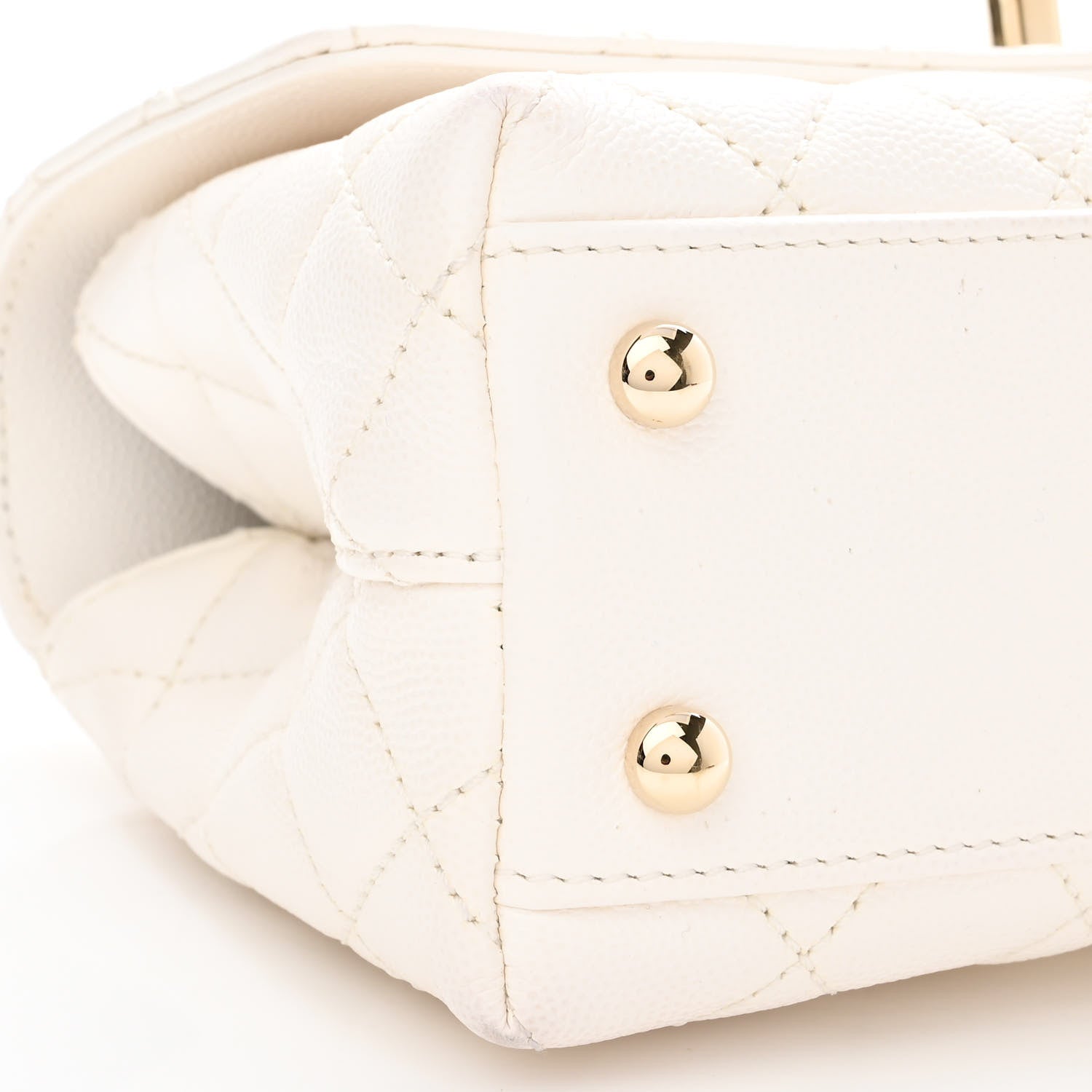 Chanel Caviar Quilted Mini Coco Handle Flap White 8 of 14