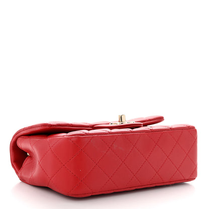 Chanel Lambskin Quilted Mini Rectangular Flap Red 4 of 12