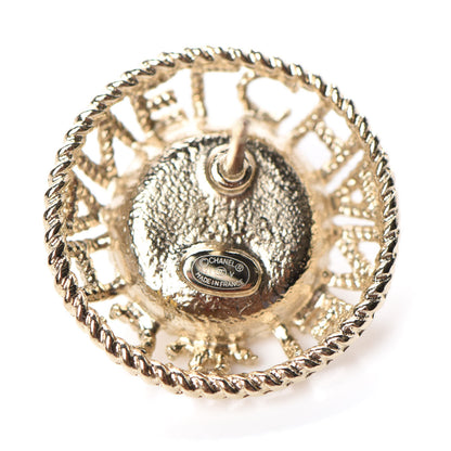 Chanel Pearl CC Round Rope Logo Earrings Gold 4 of 5