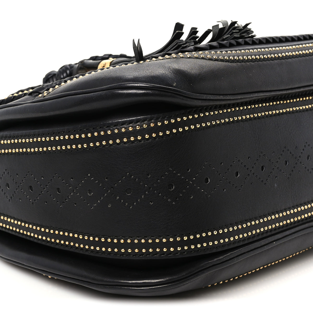 Calfskin New Bamboo Large Top Handle Bag Black