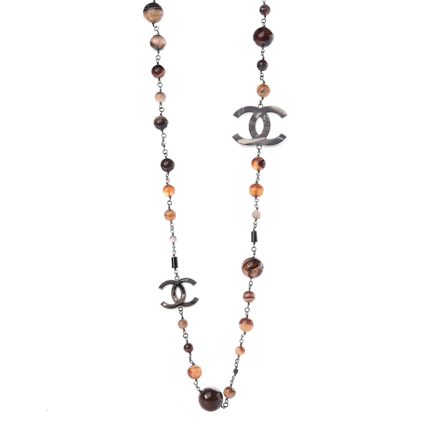 Agate Beaded Oversized CC Necklace