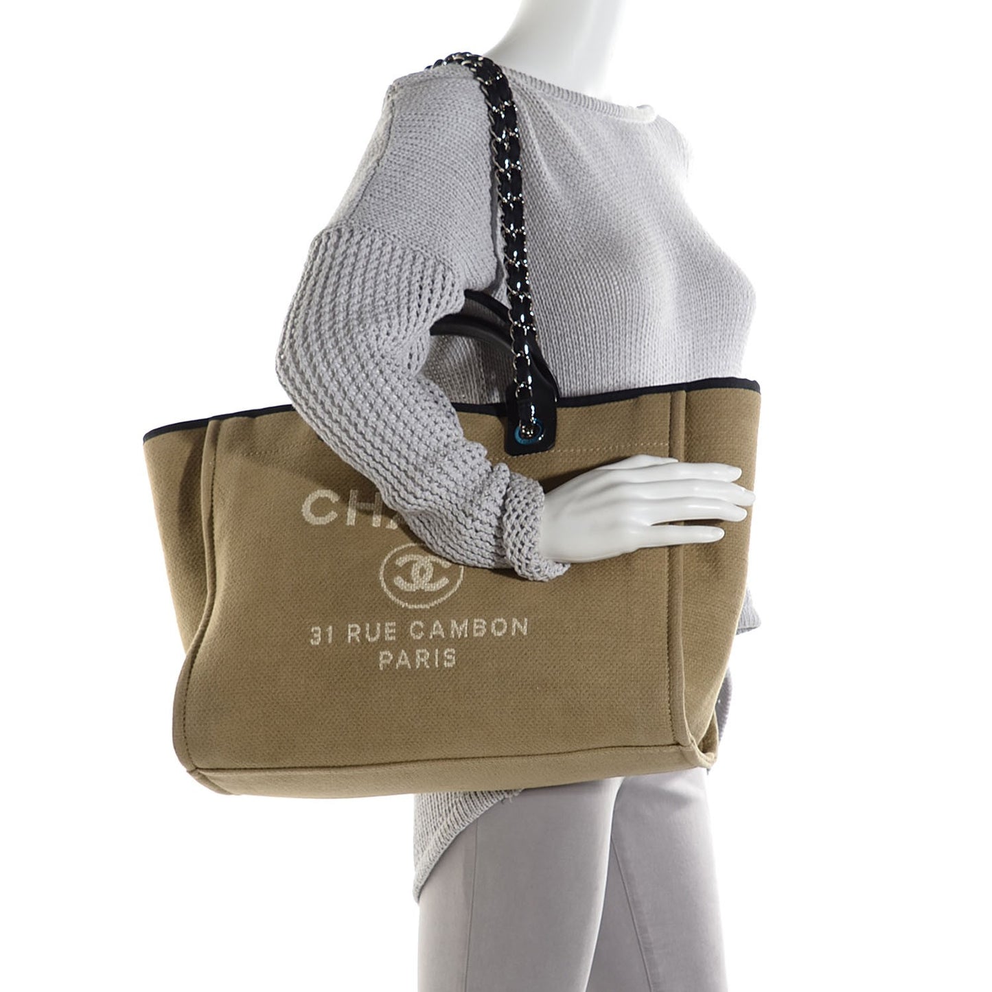 Canvas Large Deauville Tote Ecru