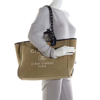 Chanel Canvas Large Deauville Tote Ecru 2 of 7