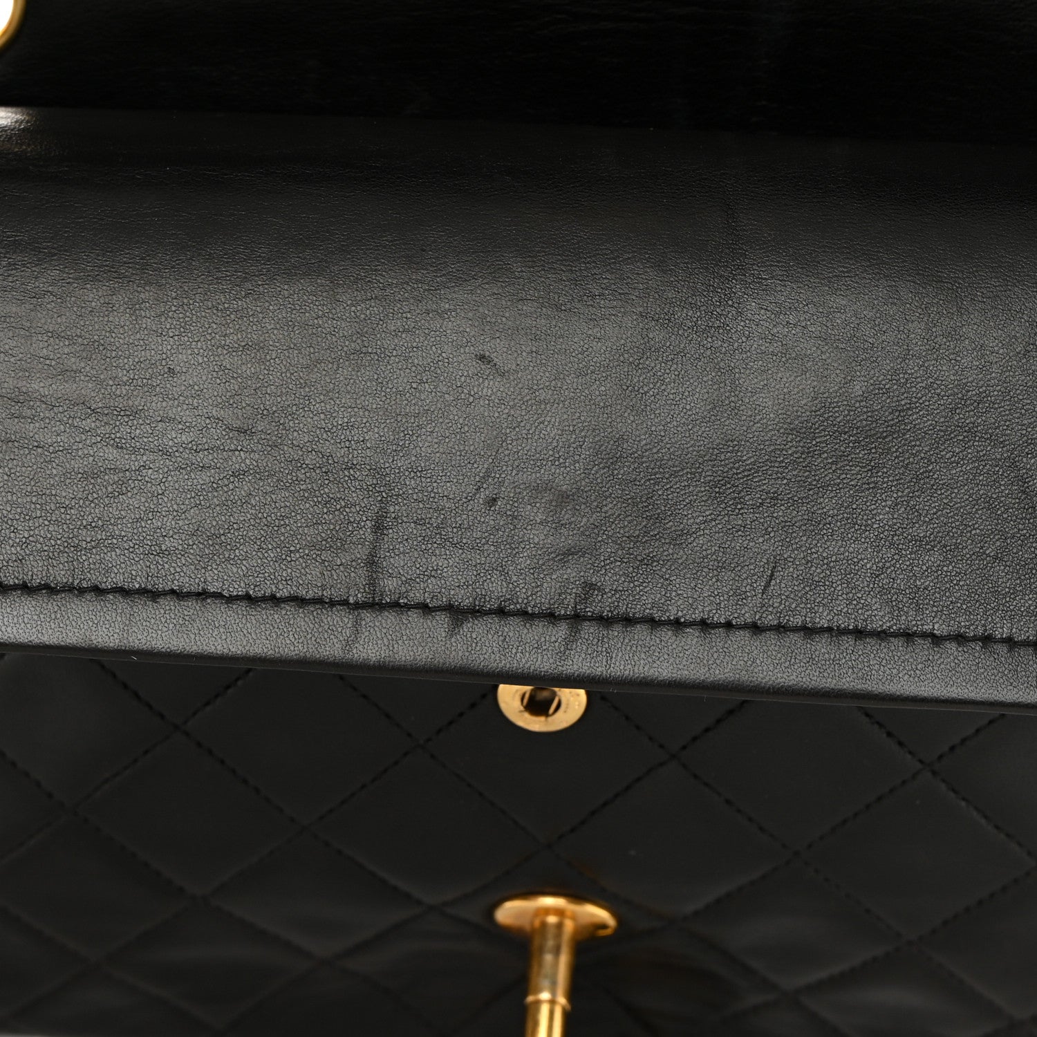 Chanel Lambskin Quilted Medium Double Flap Black 14 of 15