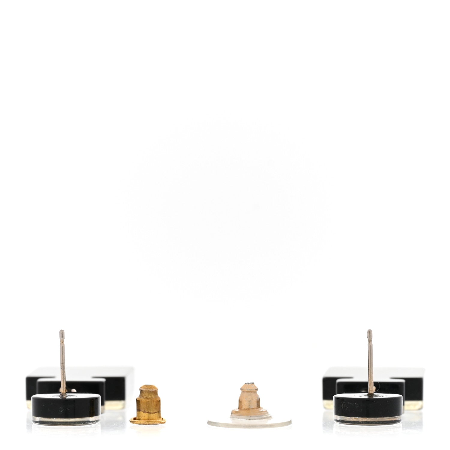 Chanel Resin Strass Perfume Bottle CC Earrings Black Gold 3 of 5
