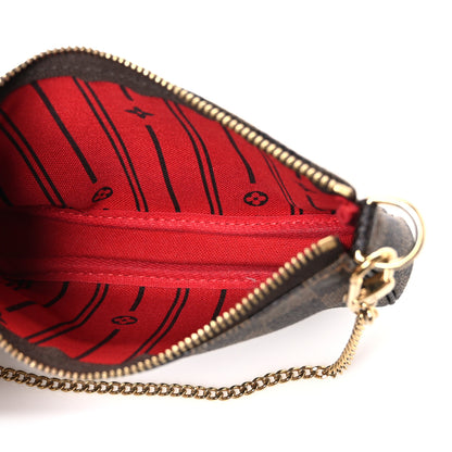 Louis Vuitton Damier Ebene Complice Trunks and Bags Mini Pochette Accessories Red 5 of 7