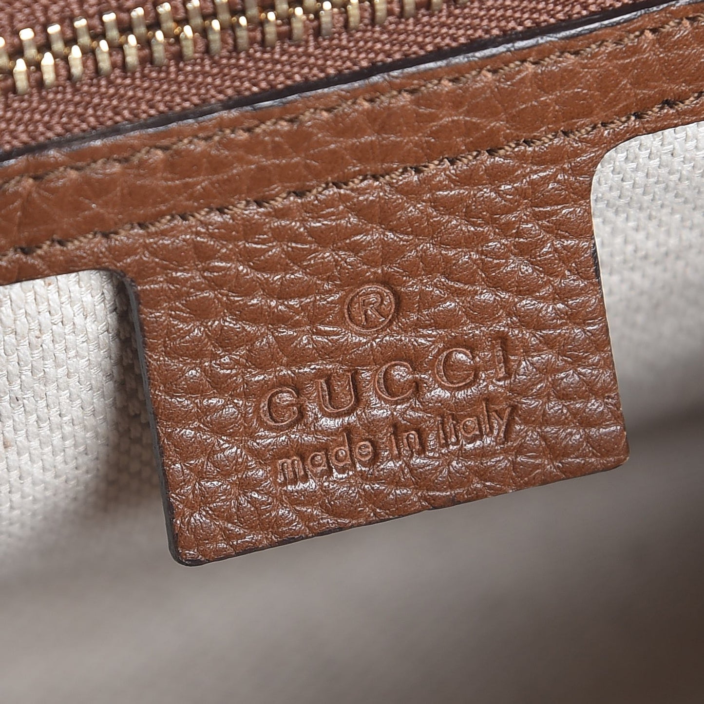 Pebbled Calfskin Medium Soho Flap Crossbody Brown