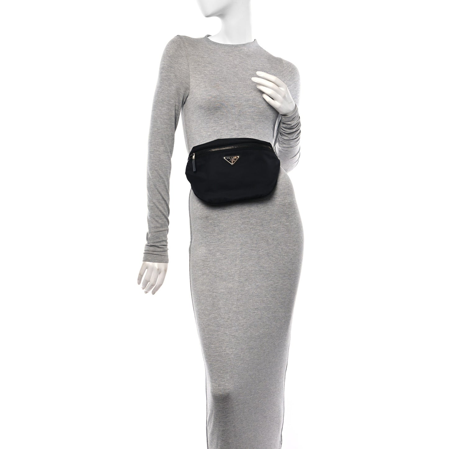 Tessuto Nylon Saffiano Belt Bag Black