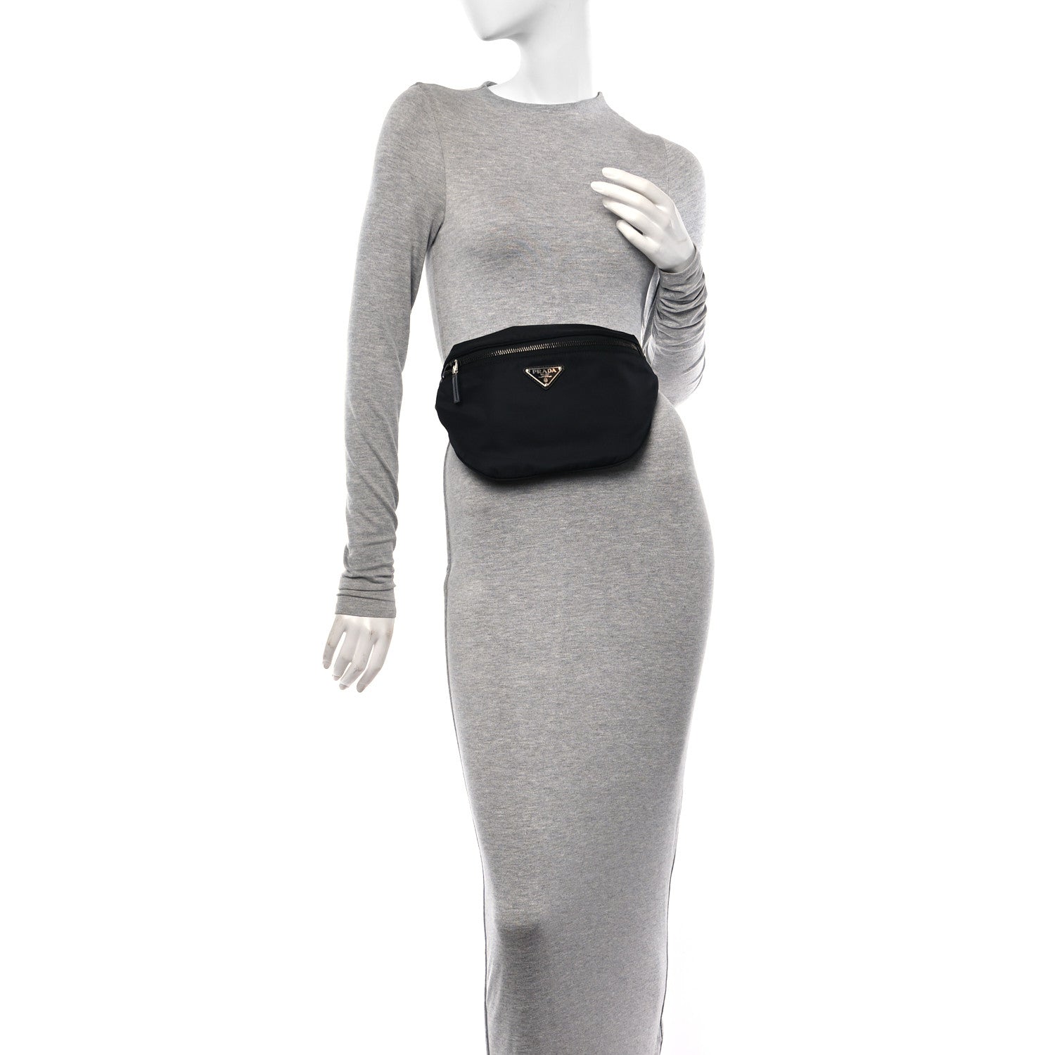 Prada Tessuto Nylon Saffiano Belt Bag Black 2 of 9