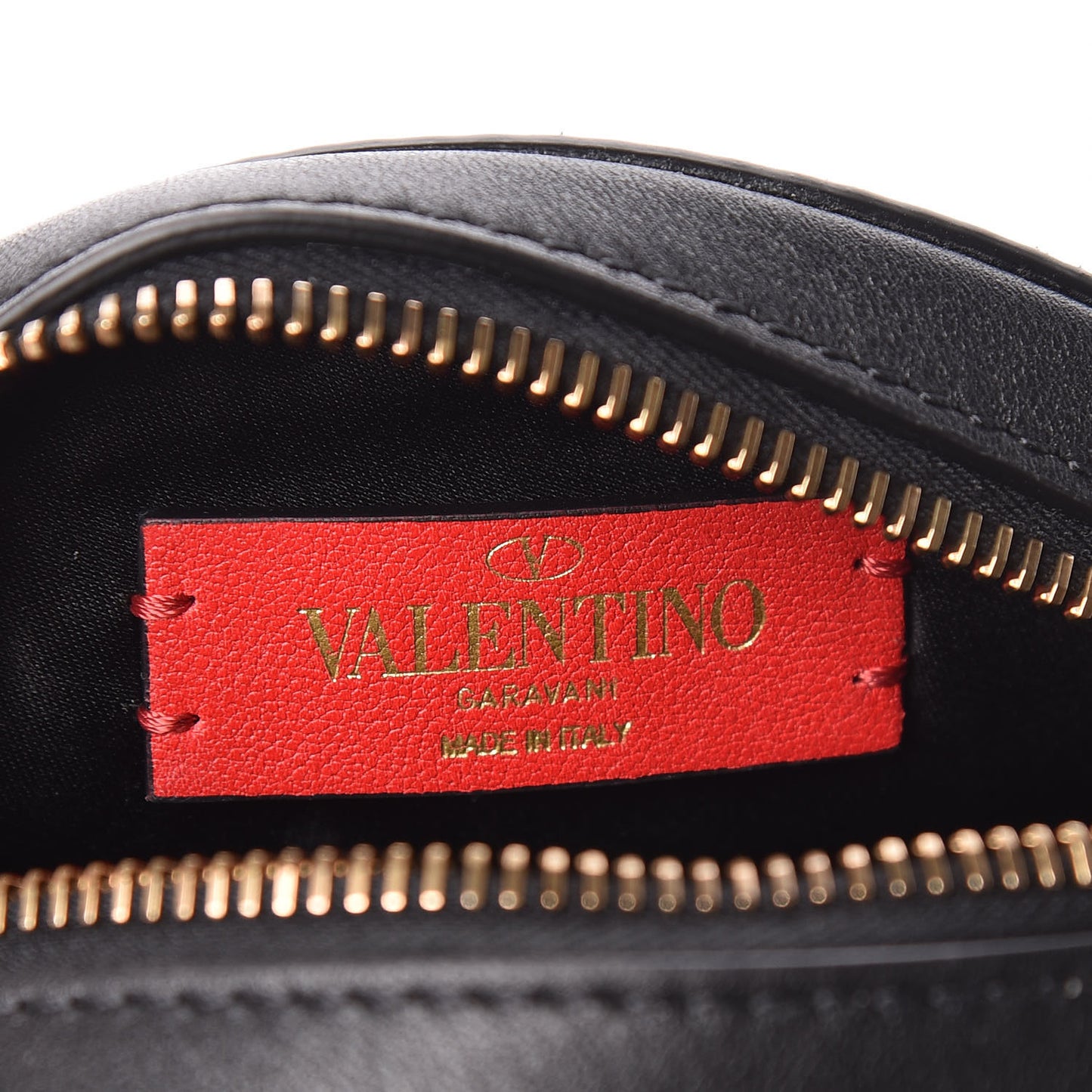 Calfskin VLogo Round Crossbody Bag Black