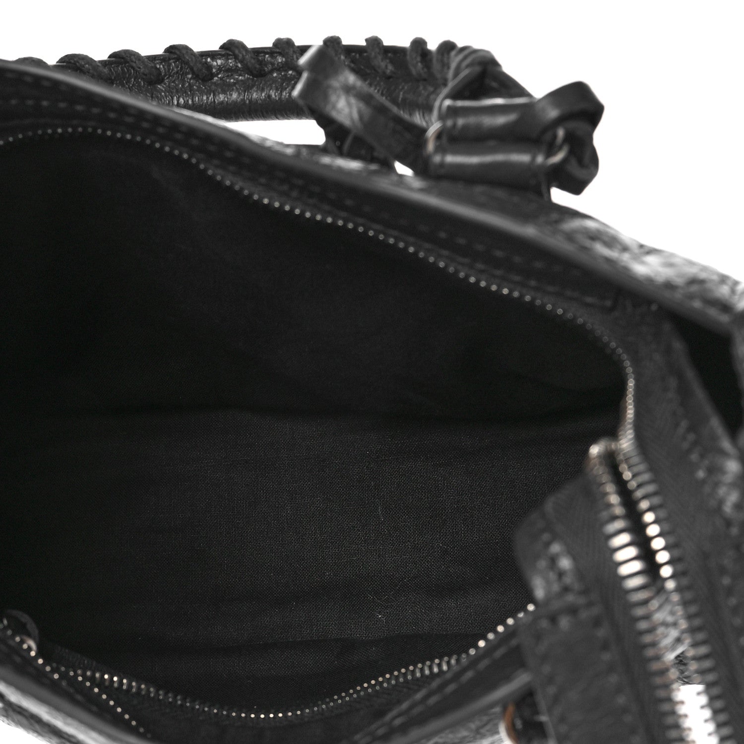 Balenciaga Agneau Classic Silver Hardware Mini City Logo Strap Gris Fossile White 5 of 9