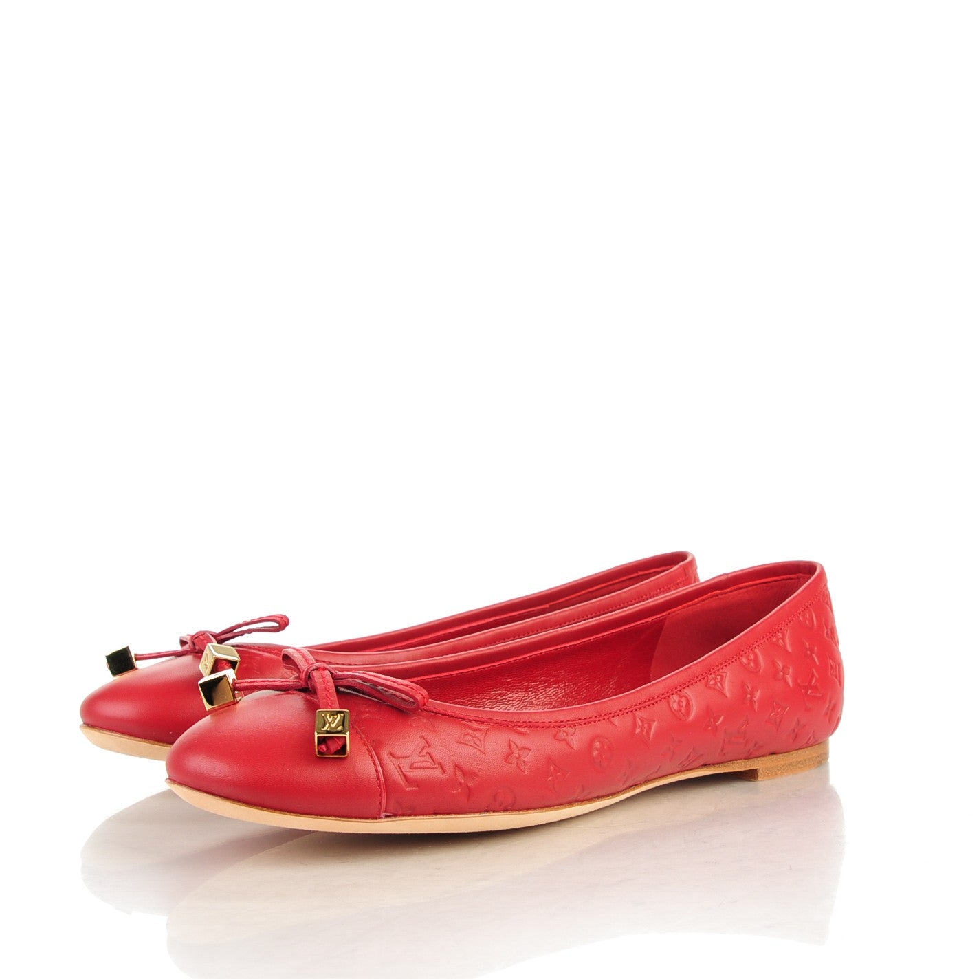 Calfskin Embossed Monogram Debbie Ballerina Flats 38