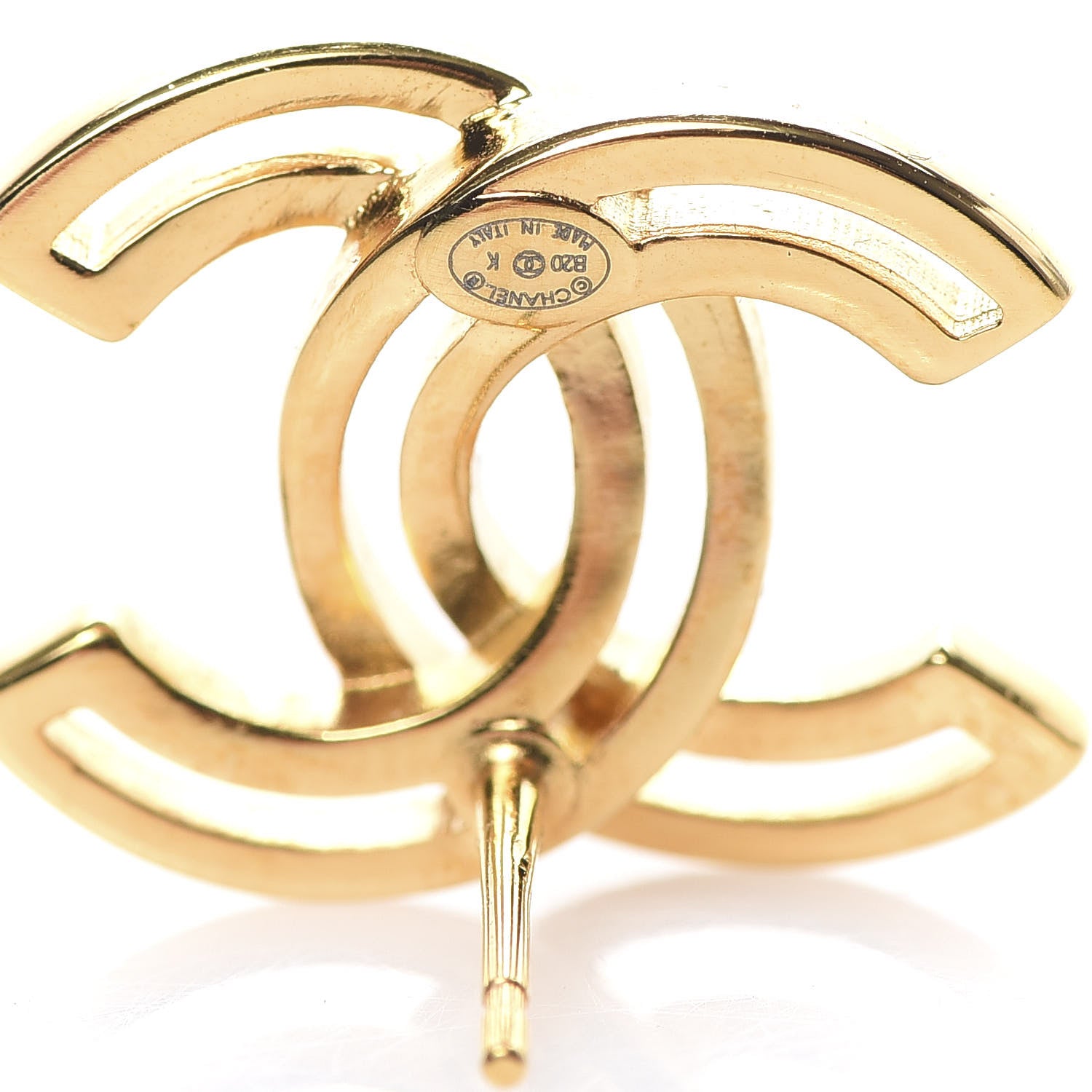 Chanel Metal Obazine CC Earrings Gold 4 of 5