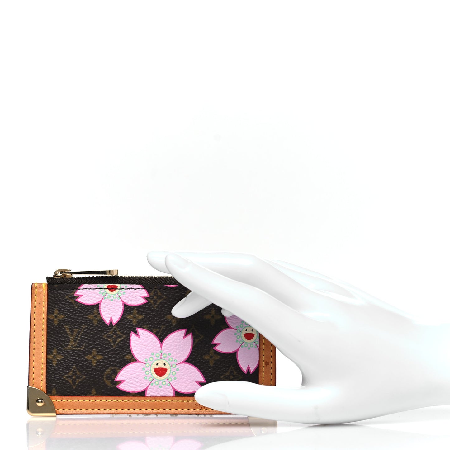 Monogram Cherry Blossom Key Pouch Brown