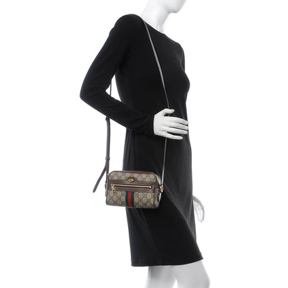 Gucci GG Supreme Monogram Web Mini Ophidia Shoulder Bag Brown 2 of 11