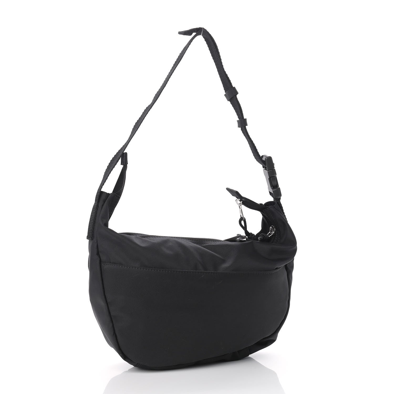 Balenciaga Recycled Sport Nylon Logo Embroidered Large Wheel Sling Bag Black White 3 of 10