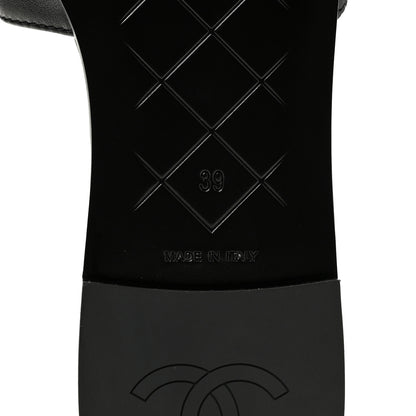 Chanel Lambskin Quilted Turnlock Flat Mules 39 Black 8 of 10