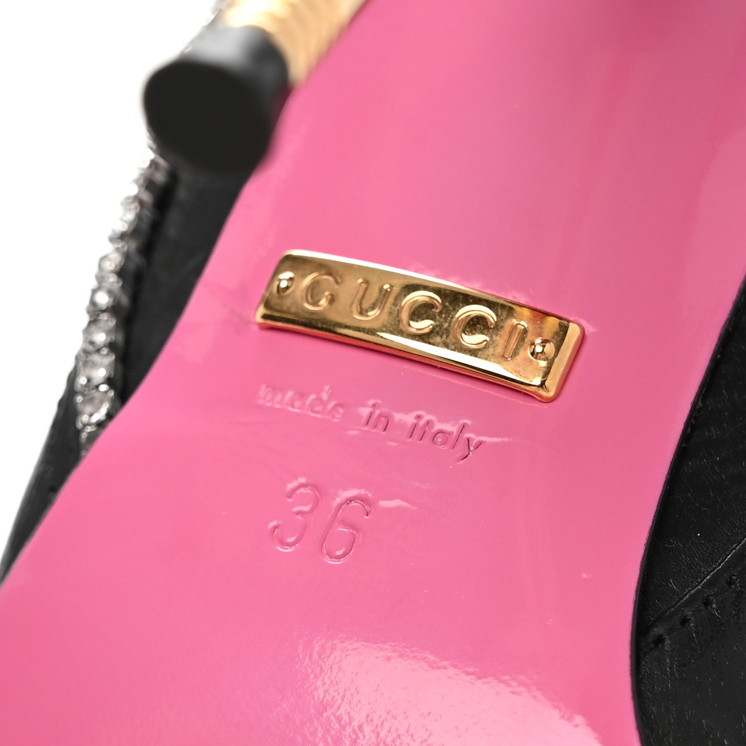Gucci Calfskin Crystal Fosca Boots 36 Black 7 of 11