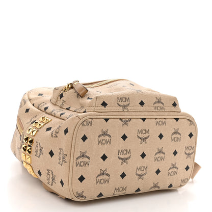 MCM Visetos Small Side Stud Stark Backpack Beige 4 of 10