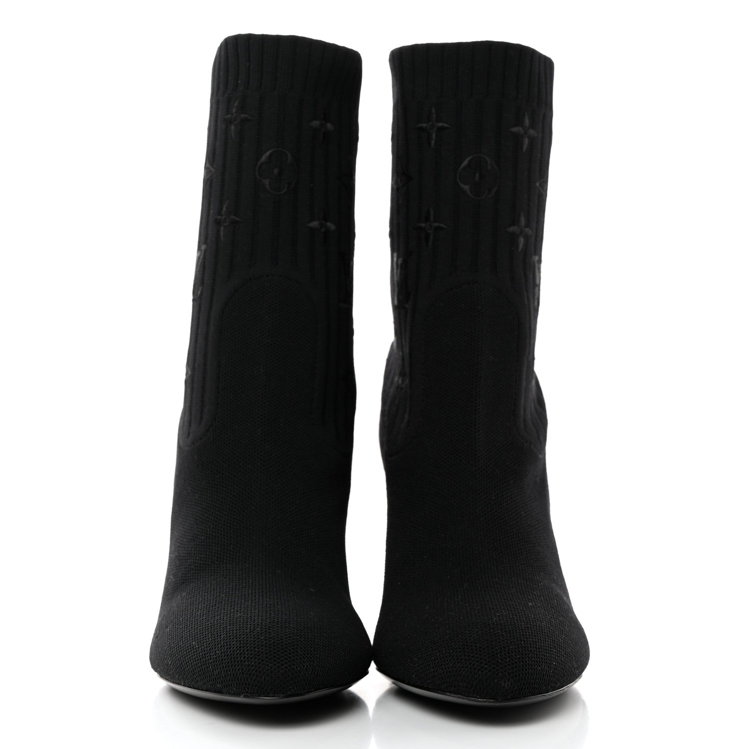 Louis Vuitton Monogram Stretch Fabric Silhouette Ankle Boots 40.5 Black 2 of 7