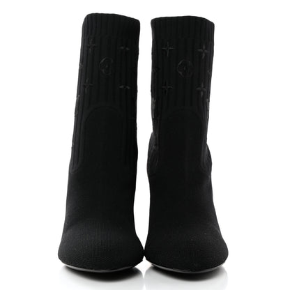 Louis Vuitton Monogram Stretch Fabric Silhouette Ankle Boots 40.5 Black 2 of 7