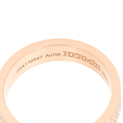 Hermes 18K Rose Gold Diamond MM Kelly Clochette Ring 50 5.25 3 of 6