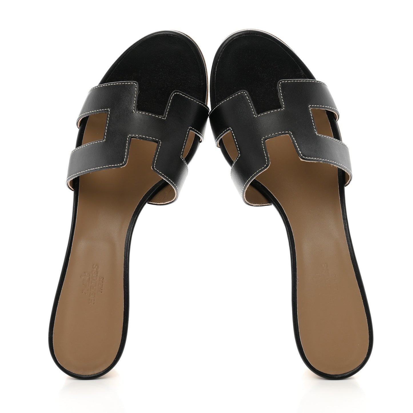 Calfskin Oasis Sandals 41.5 Black