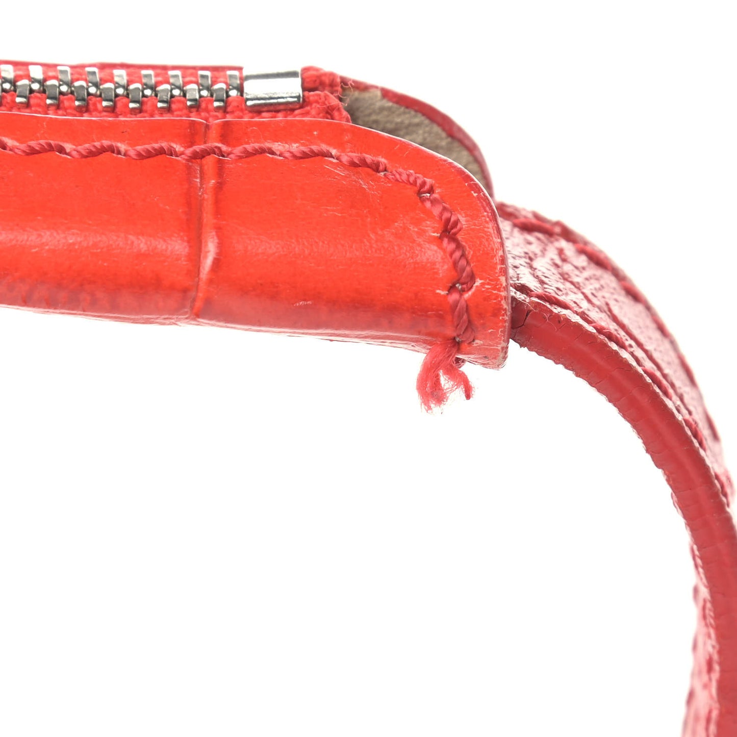 Calfskin Crocodile Embossed Micro Nightingale Red