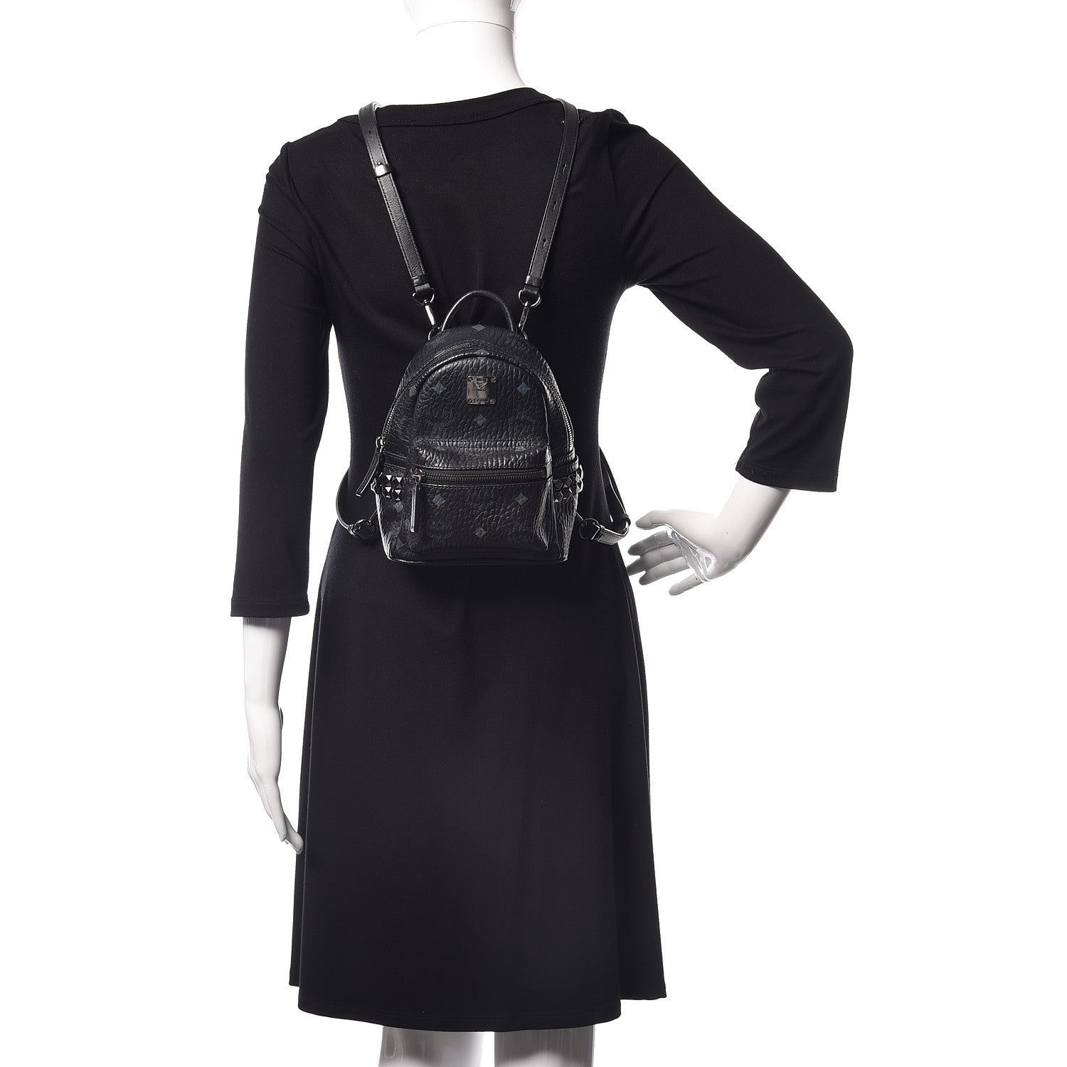 MCM Visetos Side Stud X-Mini Stark Bebe Boo Backpack Black 2 of 18