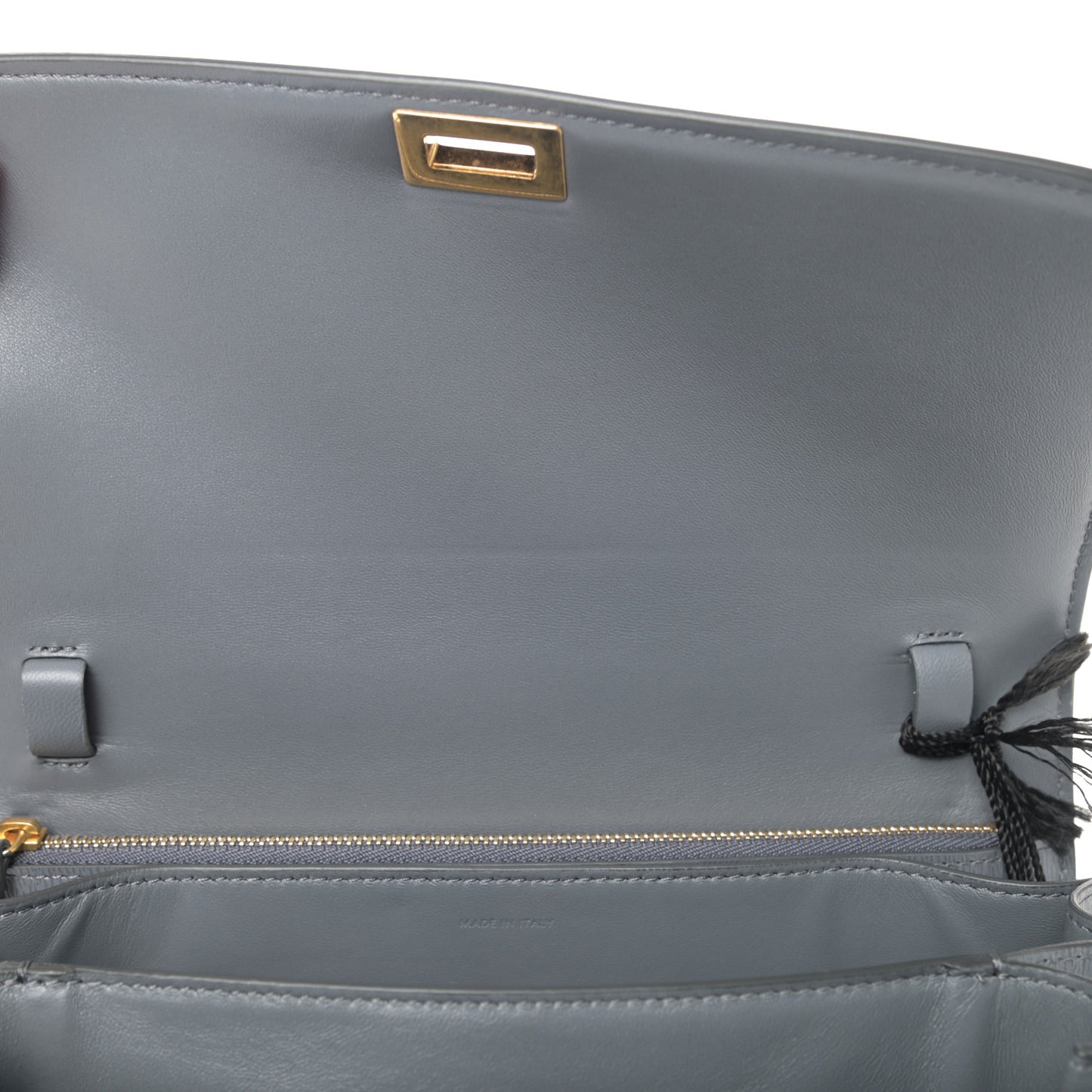 Liege Calfskin Medium Classic Box Flap Bag Medium Grey