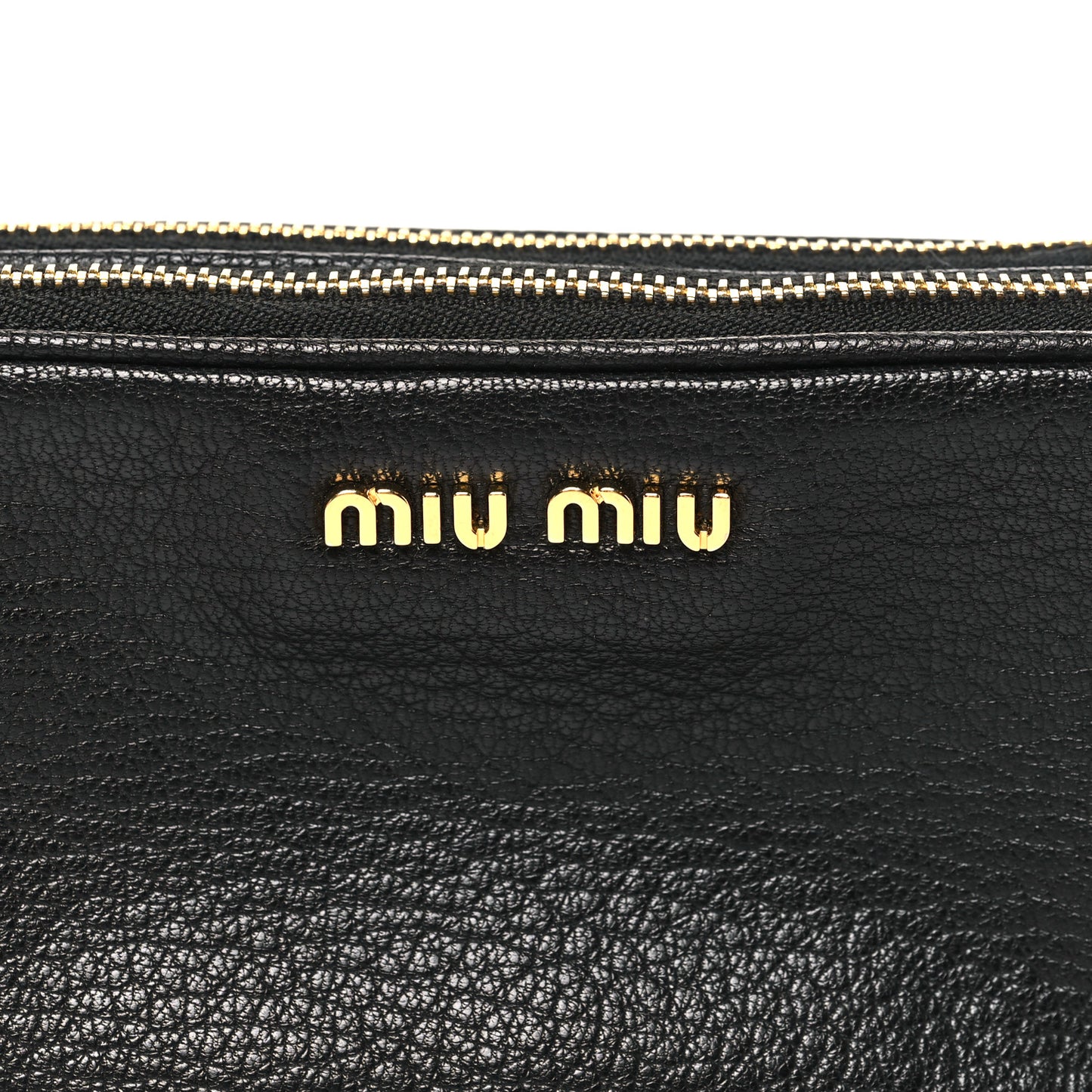Goatskin Madras Double Zip Pochette Clutch Black
