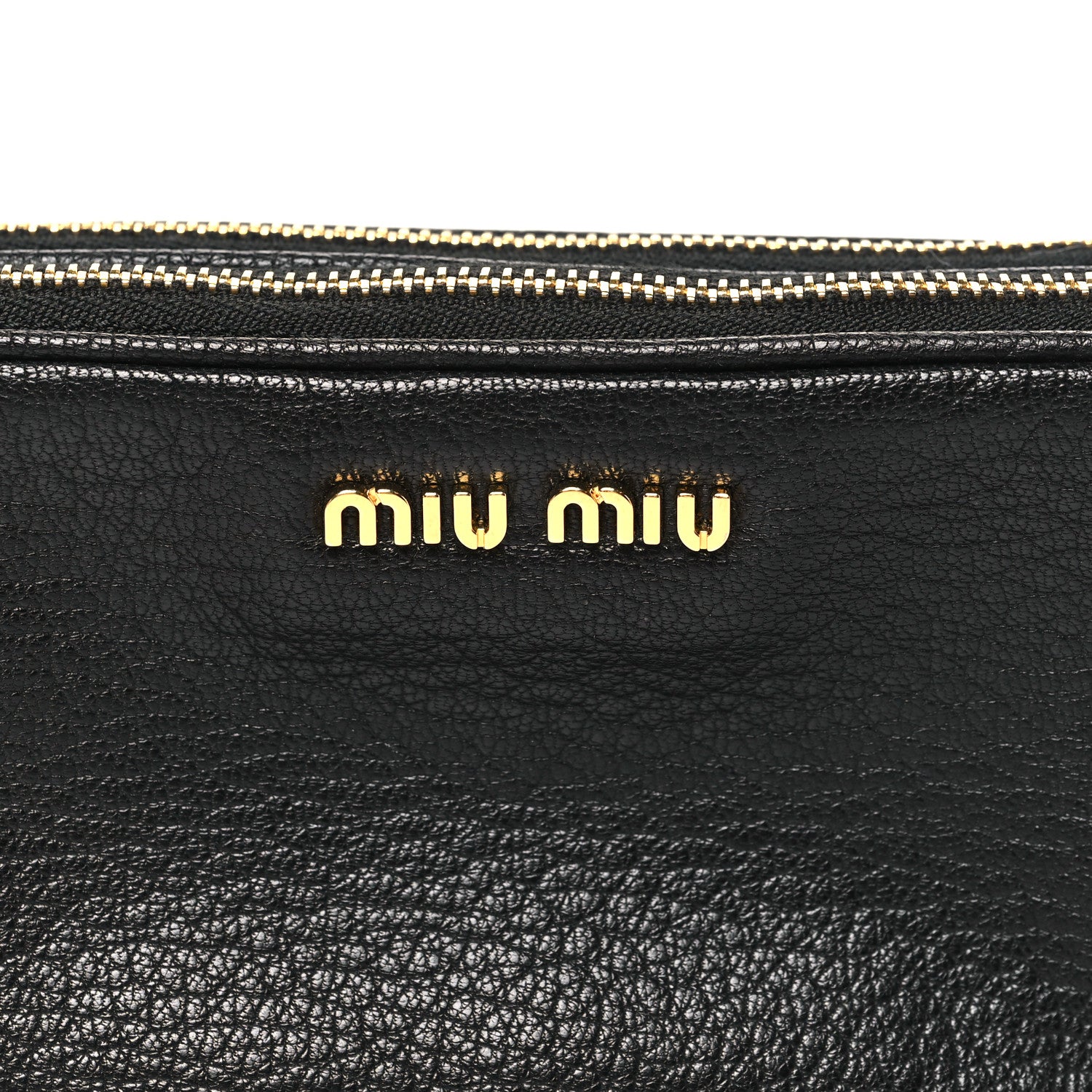 Miu Miu Goatskin Madras Double Zip Pochette Clutch Black 8 of 11
