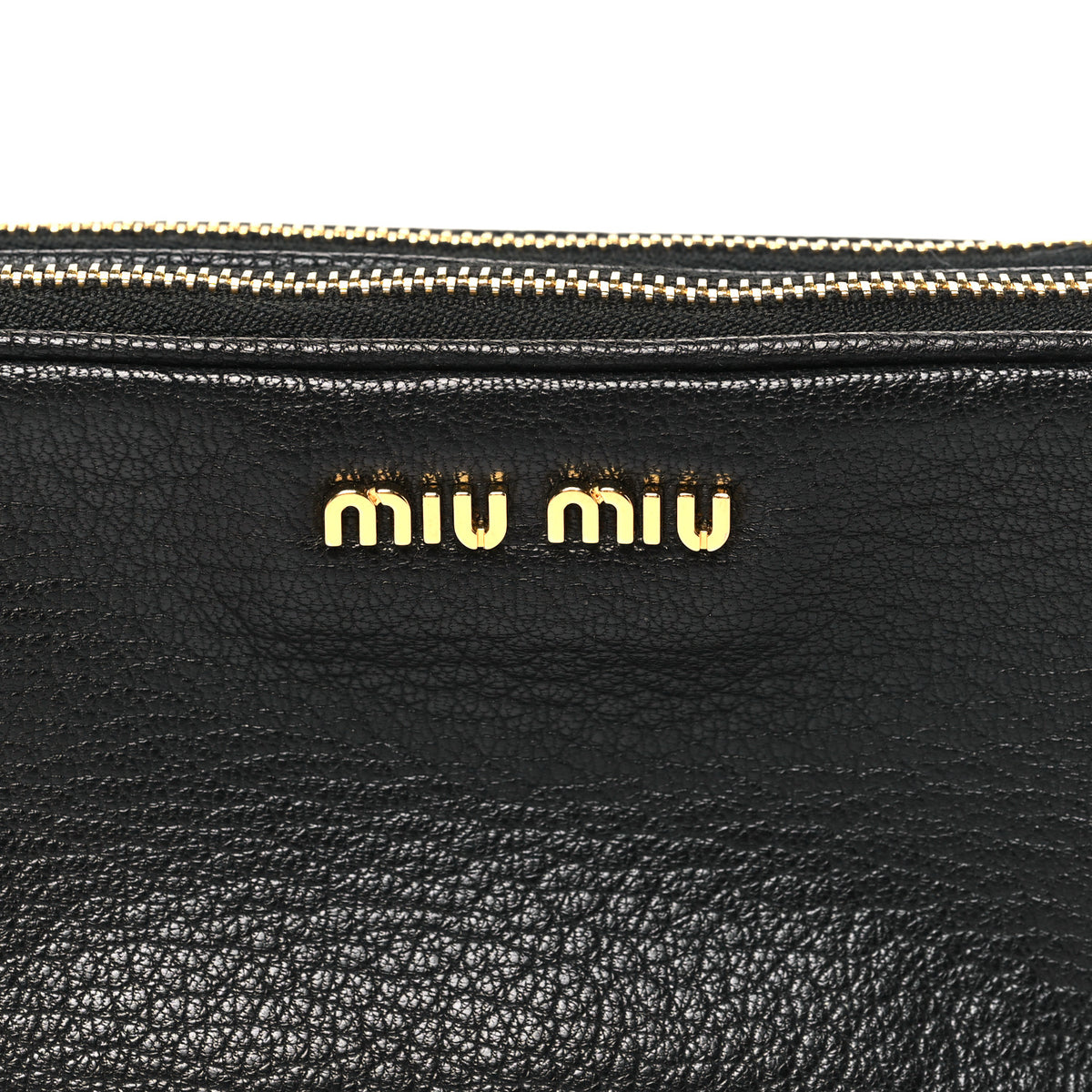 Goatskin Madras Double Zip Pochette Clutch Black