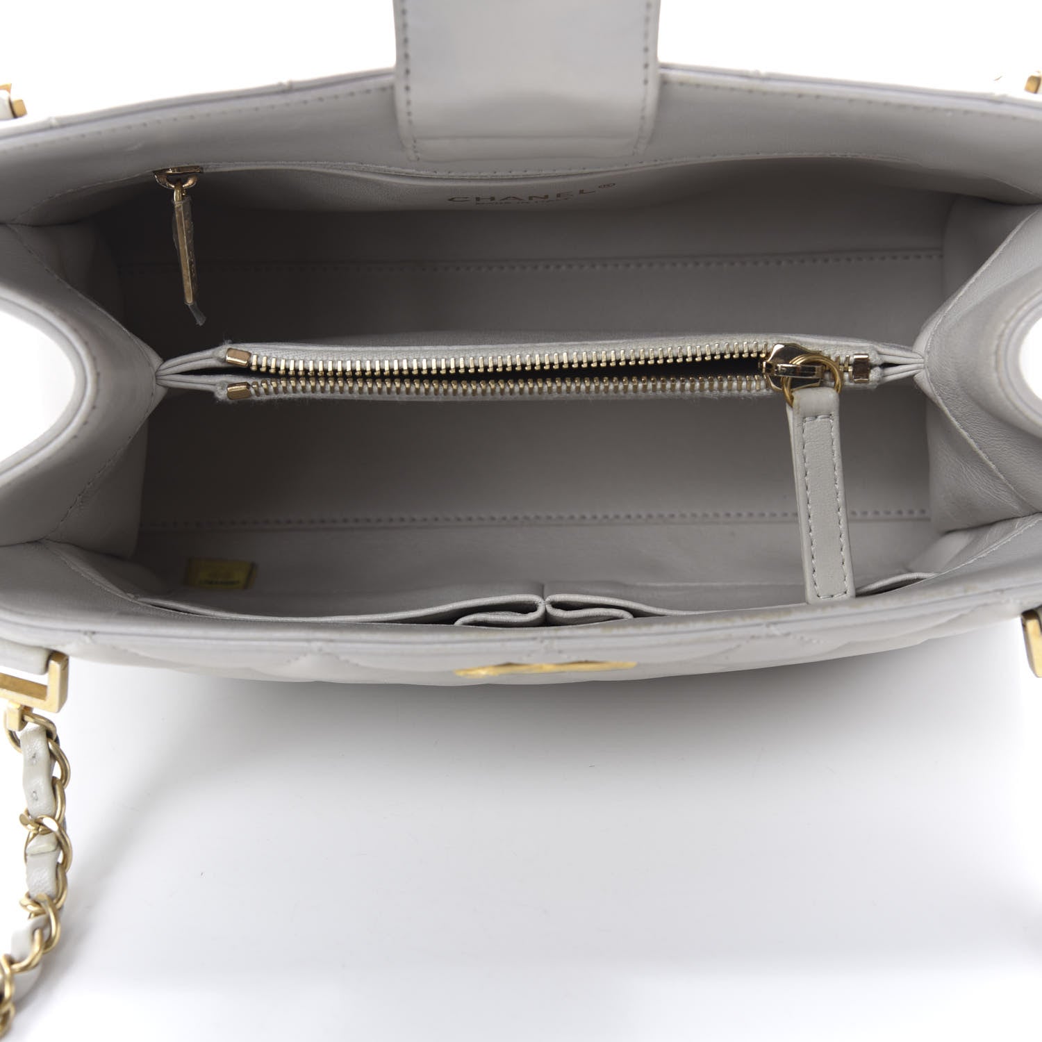 Chanel Lambskin Quilted Shoulder Bag Grey 5 of 13