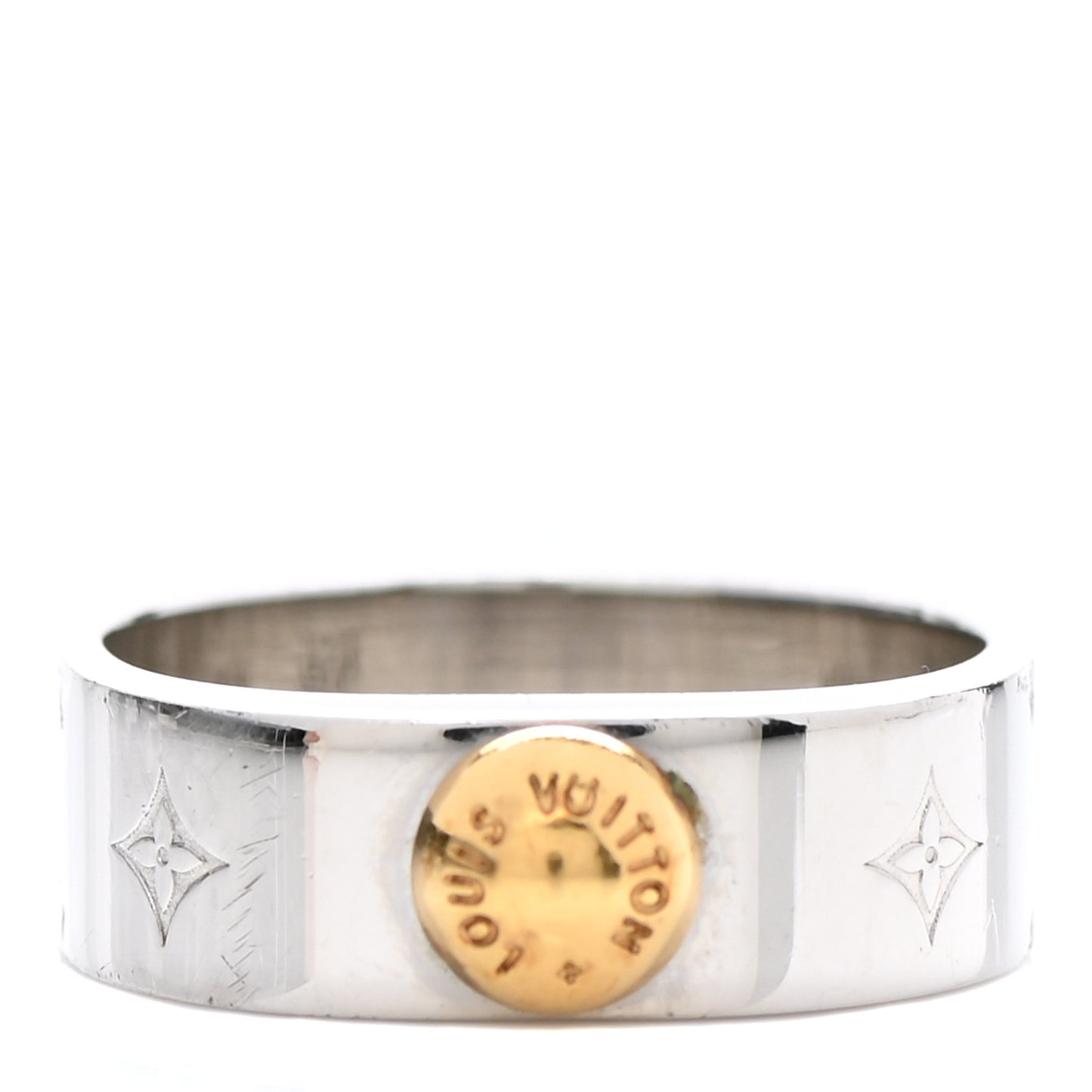 Brass Monogram Engraved Nanogram Ring M Palladium