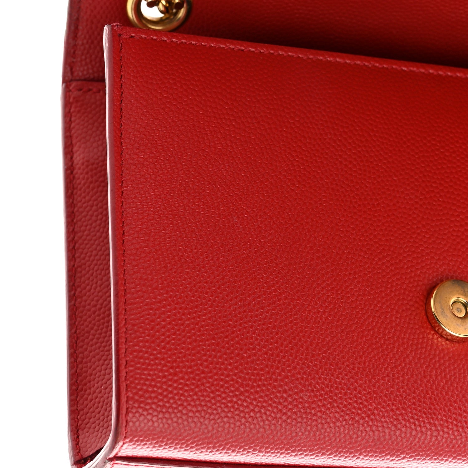 Saint Laurent Grain De Poudre Small Monogram Kate Satchel Red 17 of 20