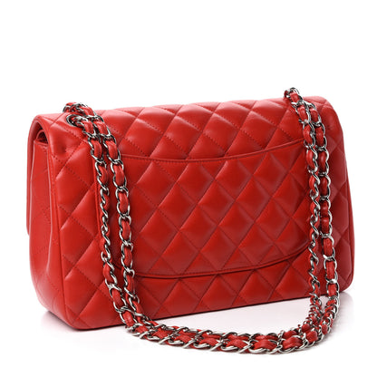 Chanel Lambskin Quilted Jumbo Double Flap Red 3 of 10