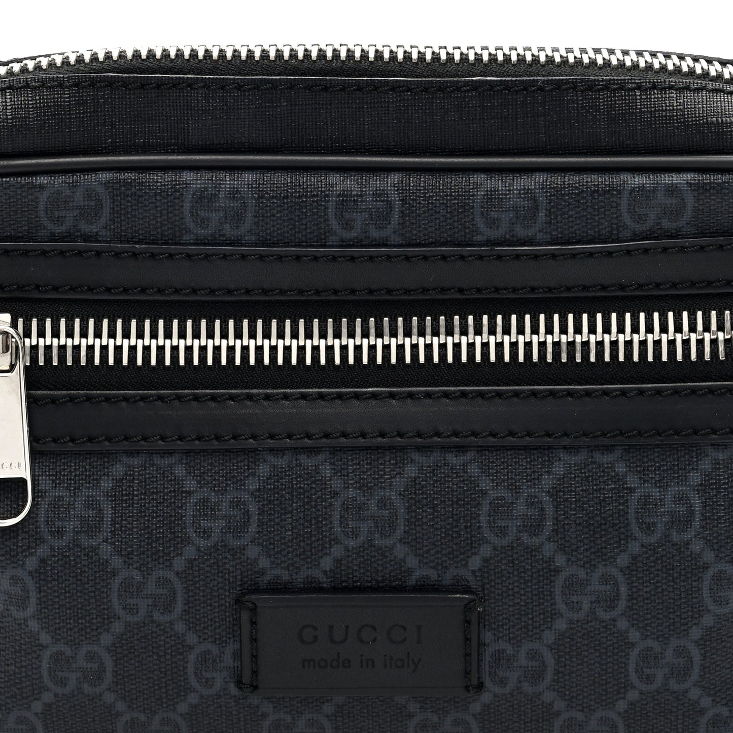 Soft GG Supreme Monogram Web Belt Bag Black Grey