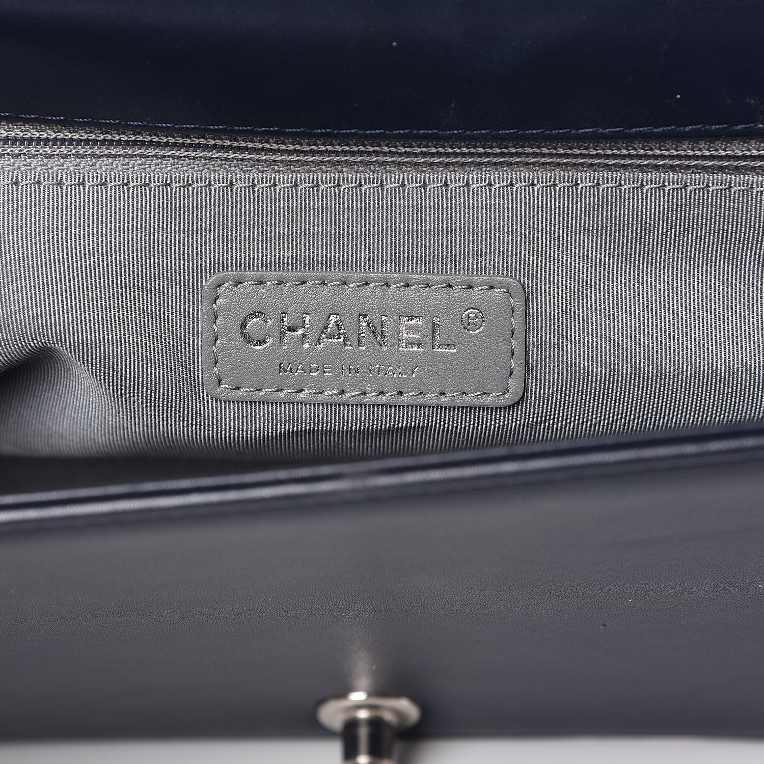 Chanel Lambskin Chevron Quilted New Medium Boy Flap Dark Navy Blue 6 of 18