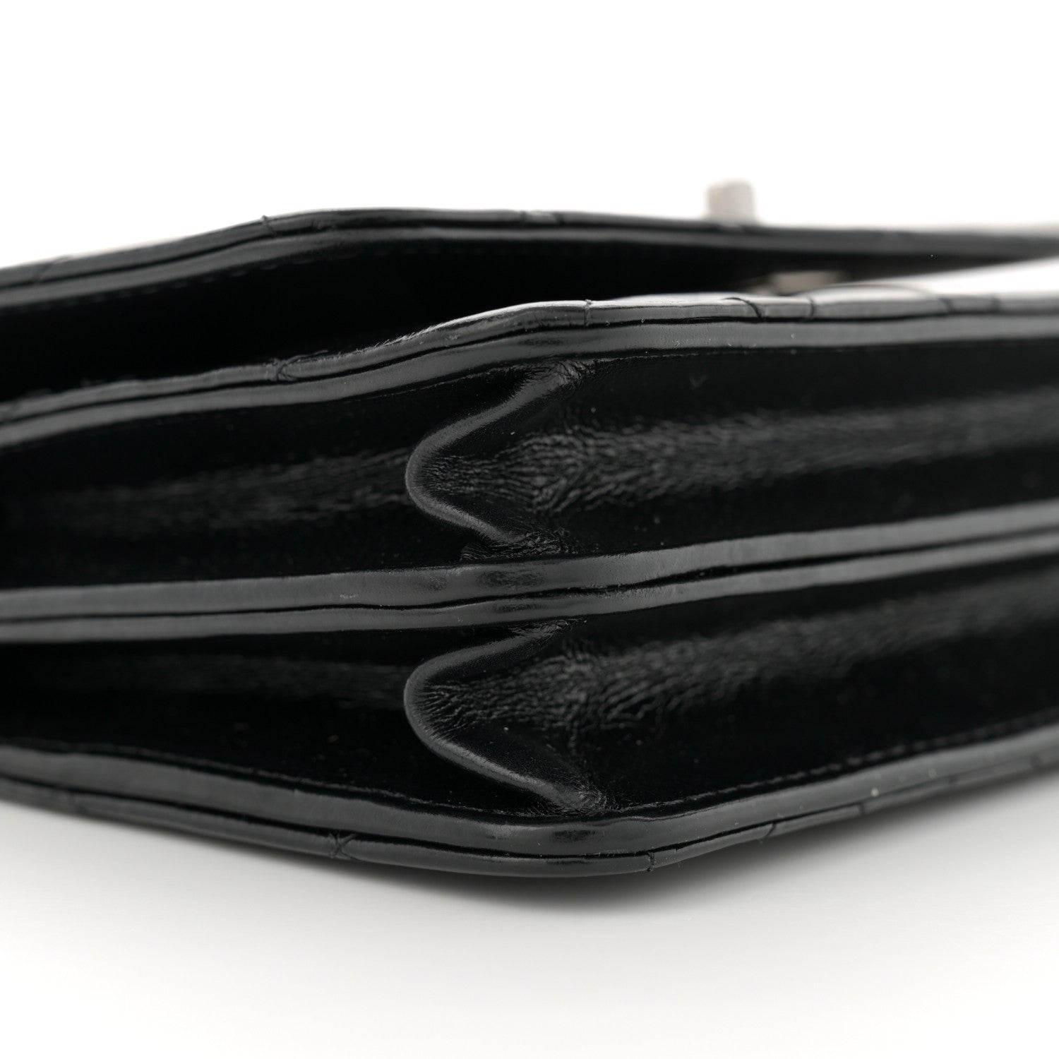 Chanel Shiny Crumpled Calfskin Crystal Quilted Precious Handle Clutch With Chain Black 9 of 11