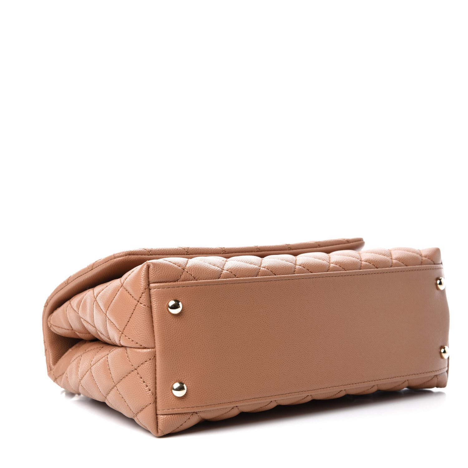 Chanel Caviar Quilted Lizard Embossed Small Coco Handle Flap Brown 4 of 11