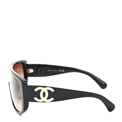 Chanel Acetate Shield Sunglasses 5495A Black 3 of 6