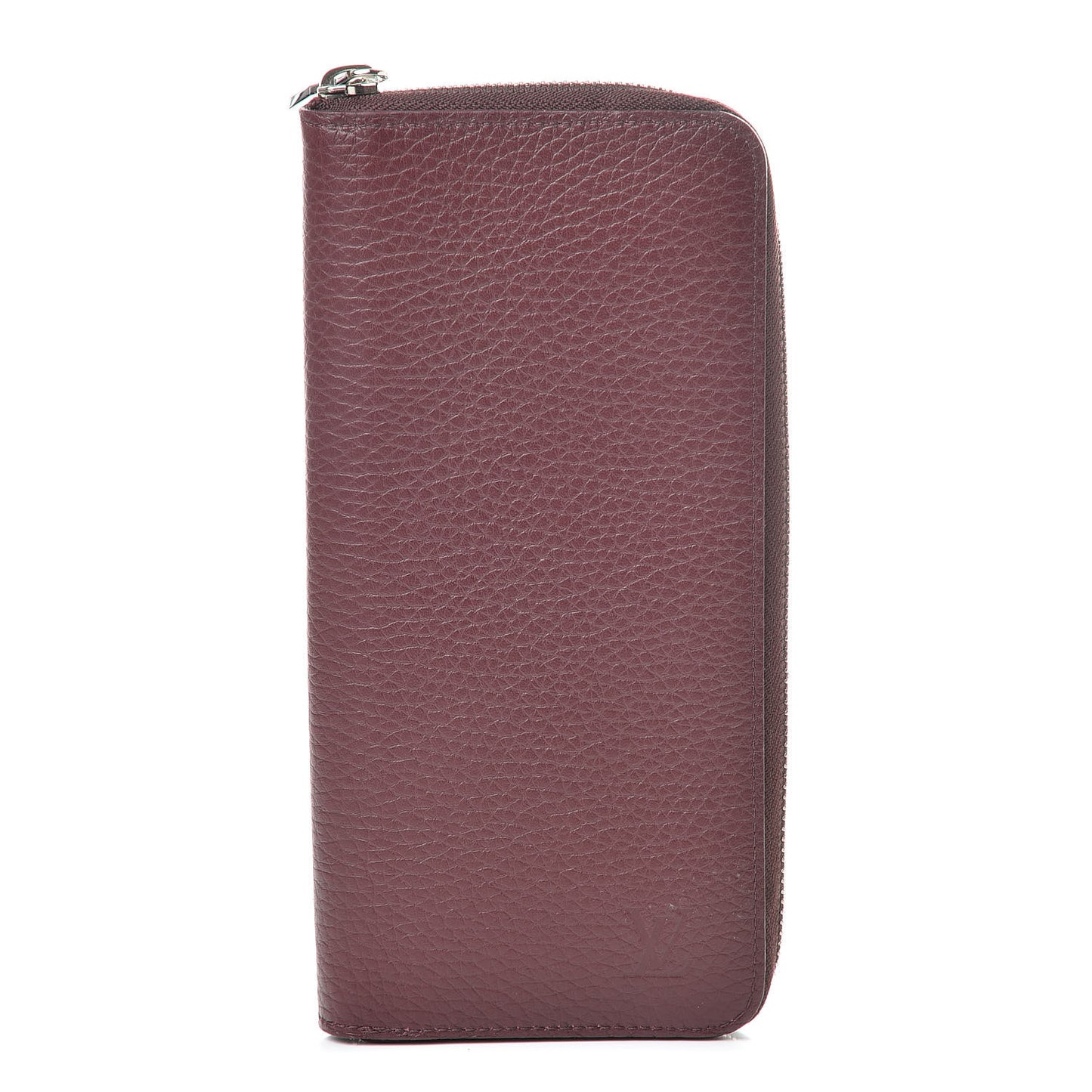 Taurillon Vertical Zippy Wallet Bordeaux