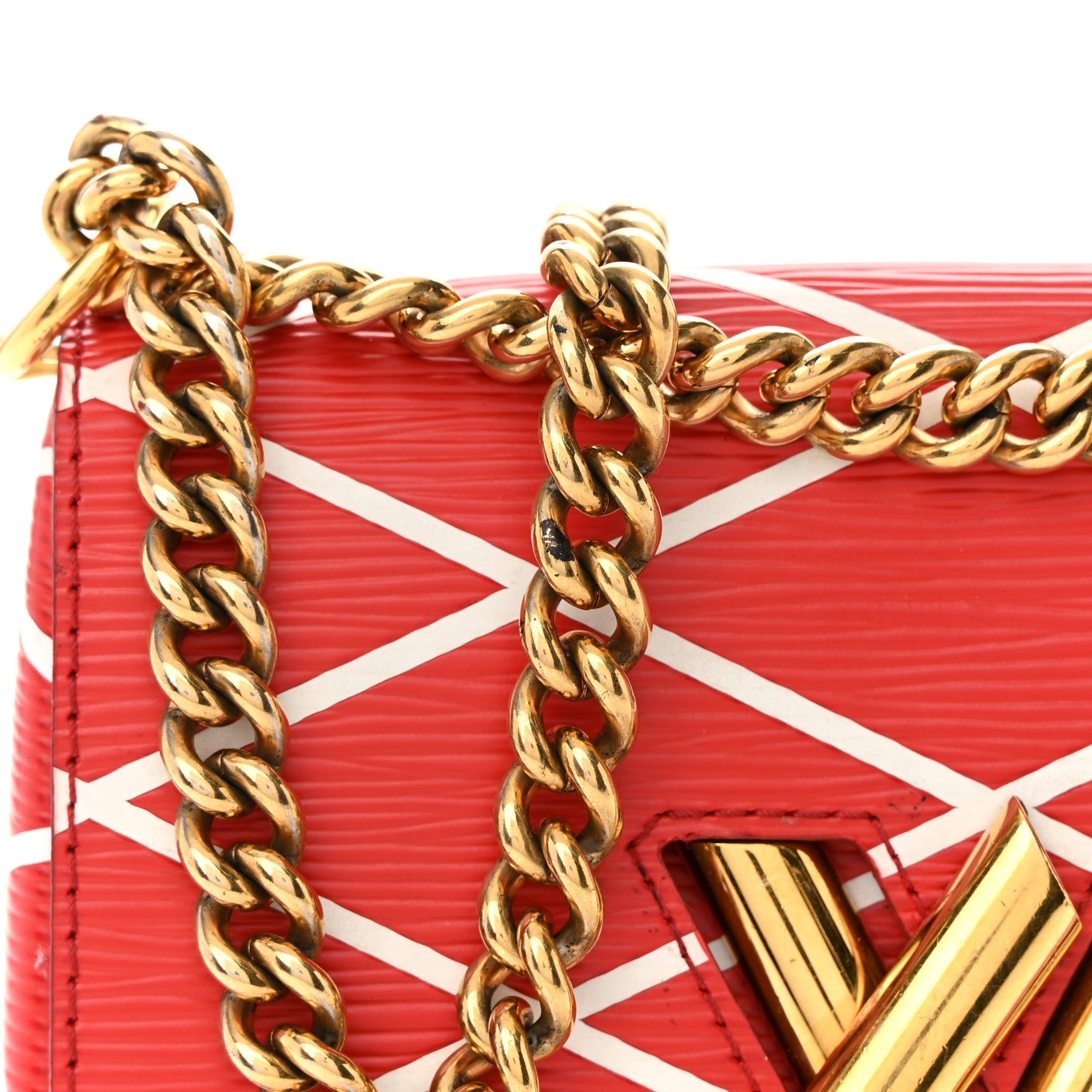 Louis Vuitton LOUIS VUITTON Epi Malletage Twist Shoulder Bag PM Rouge 17 of 17